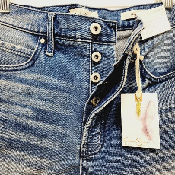 Jessica Simpson Womens Relaxed Short Distressed Denim Jeans Size 29 - Picture 8 of 10